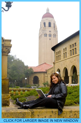 Mina at Stanford with laptop